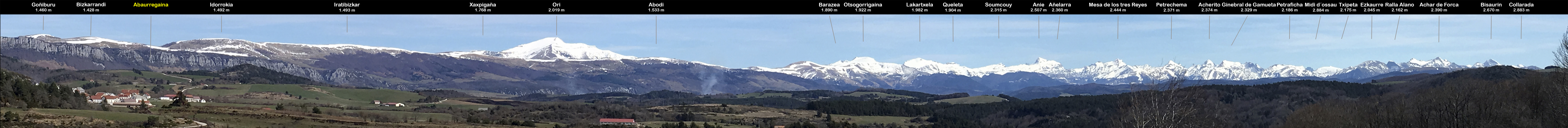 Pirineos desde Alkimear / Alkimeartik. Abaurregaina / Abaurrea Alta